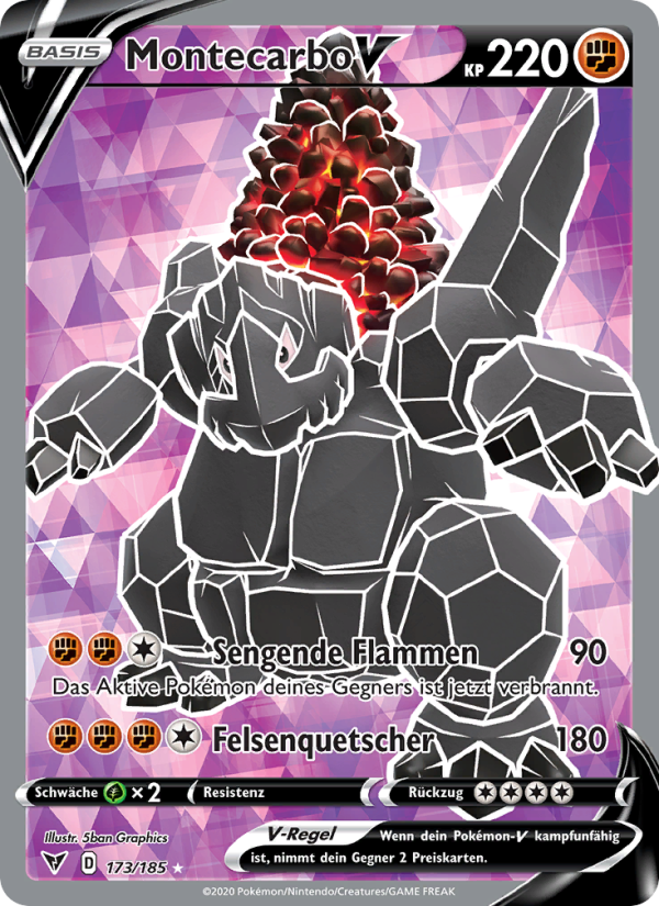 Montecarbo V 173 — Farbenschock (German Pokémon TCG card)