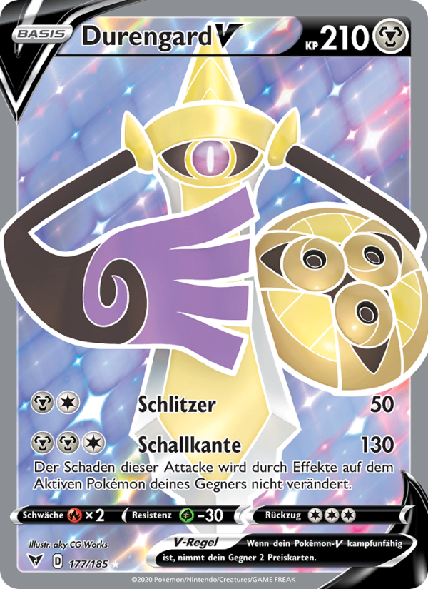 Durengard V 177 — Farbenschock (German Pokémon TCG card)