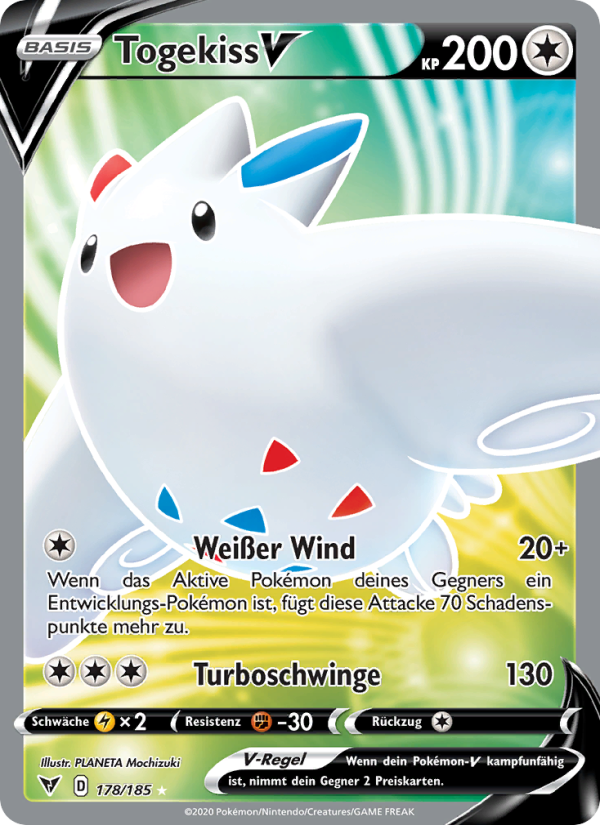 Togekiss V 178 — Farbenschock (German Pokémon TCG card)