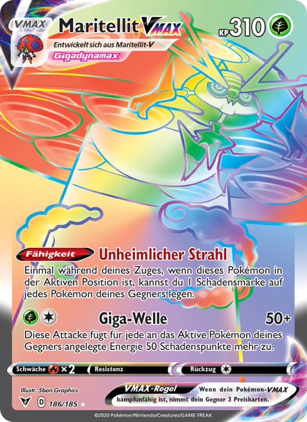 Maritellit VMAX 186 — Farbenschock (German Pokémon TCG card)