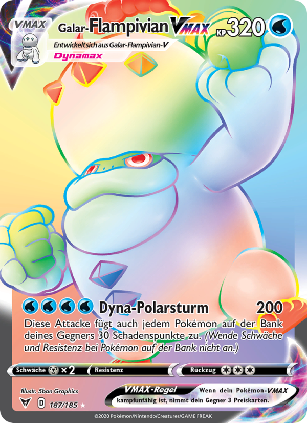 Galar-Flampivian VMAX 187 — Farbenschock (German Pokémon TCG card)