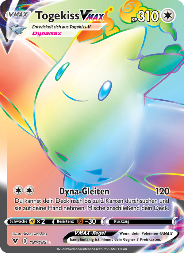 Togekiss VMAX 191 — Farbenschock (German Pokémon TCG card)