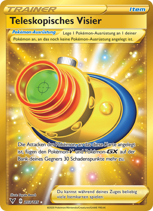 Teleskopisches Visier 203 — Farbenschock (German Pokémon TCG card)