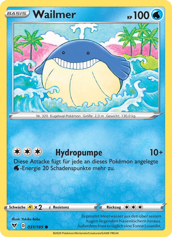 Wailmer 31 — Farbenschock (German Pokémon TCG card)