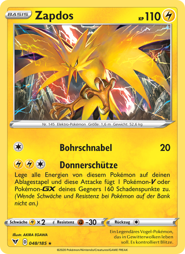 Zapdos 48 — Farbenschock (German Pokémon TCG card)