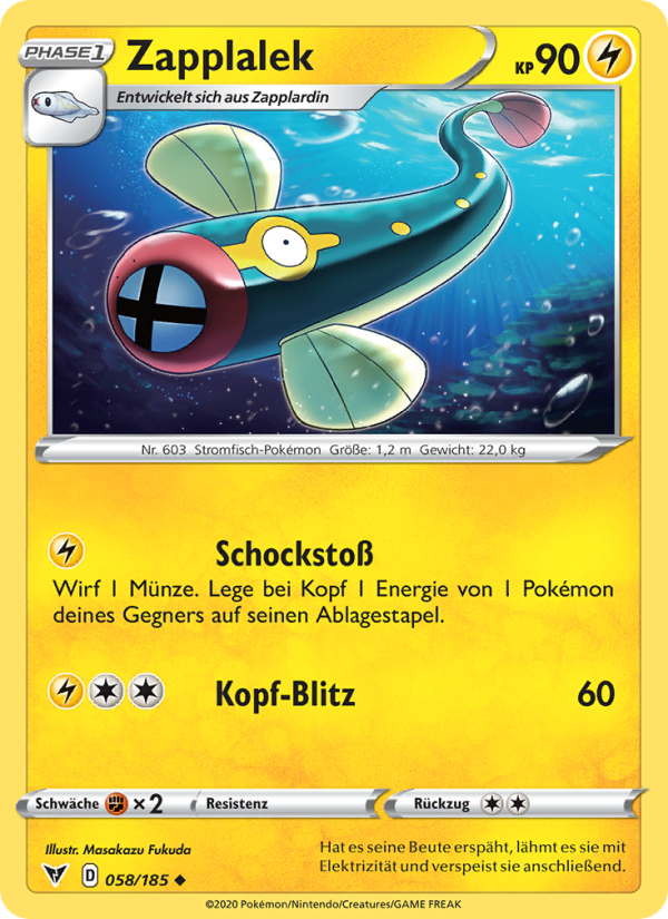 Zapplalek 58 — Farbenschock (German Pokémon TCG card)