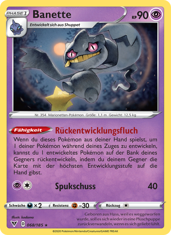 Banette 68 — Farbenschock (German Pokémon TCG card)