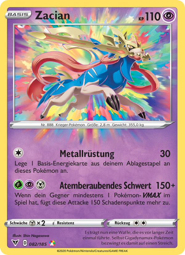 Zacian 82 — Farbenschock (German Pokémon TCG card)