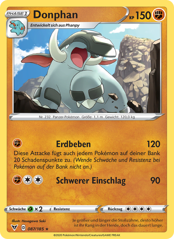Donphan 87 — Farbenschock (German Pokémon TCG card)