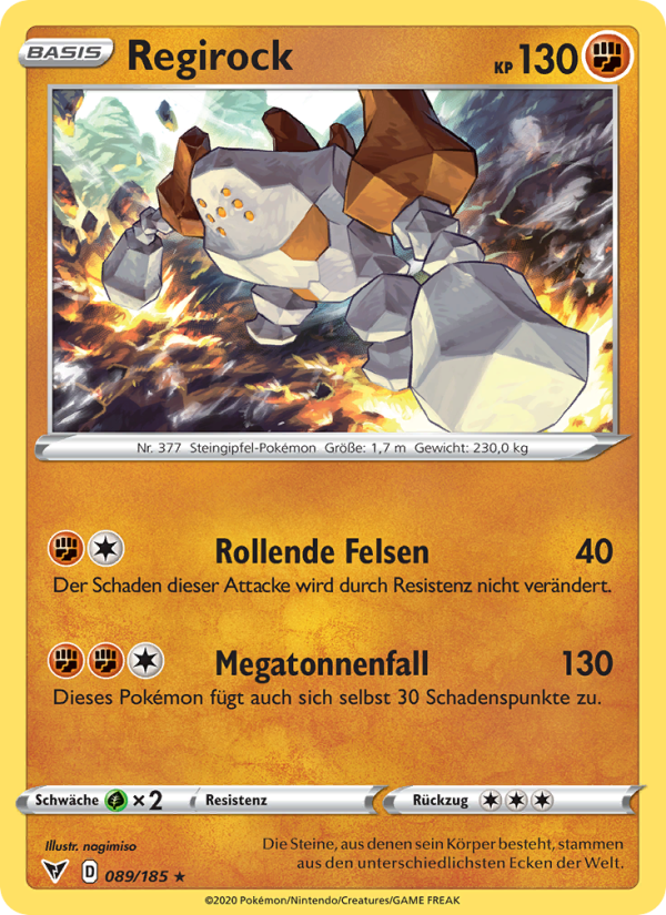 Regirock 89 — Farbenschock (German Pokémon TCG card)