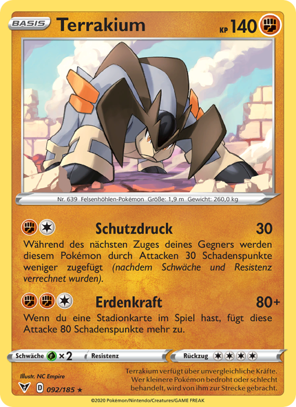 Terrakium 92 — Farbenschock (German Pokémon TCG card)