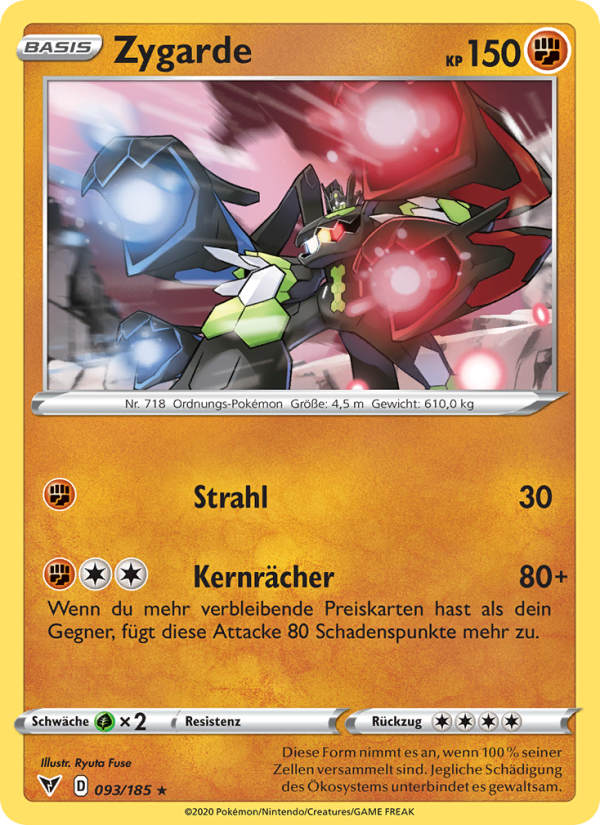 Zygarde 93 — Farbenschock (German Pokémon TCG card)