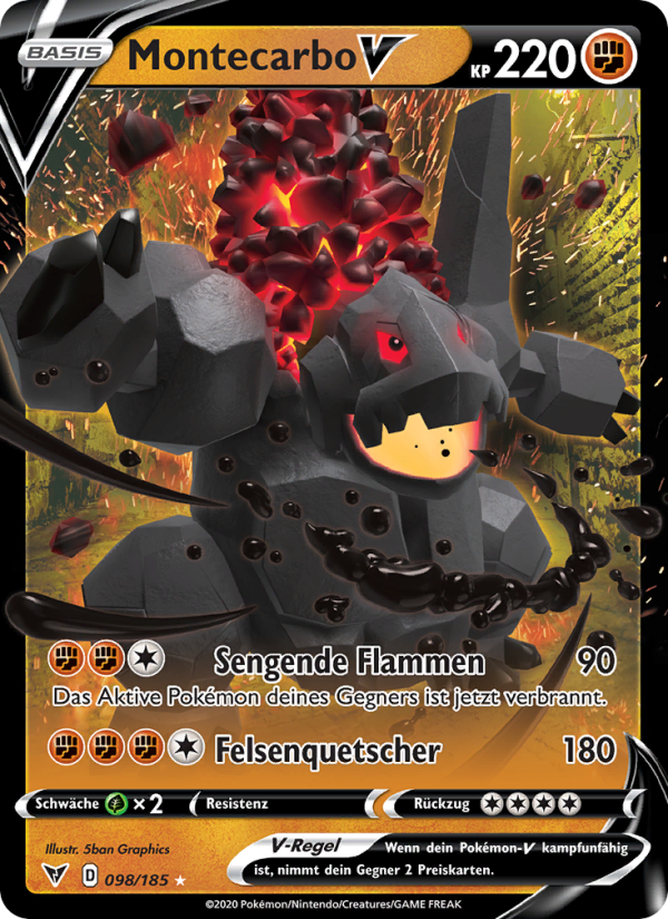 Montecarbo V 98 — Vivid Voltage (German Pokémon TCG card)