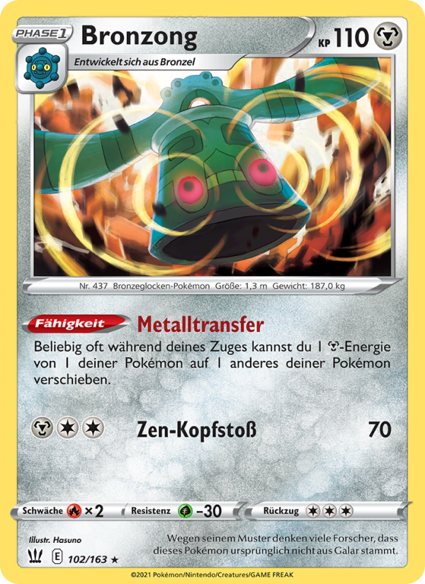 Bronzong 102 — Battle Styles (German Pokémon TCG card)
