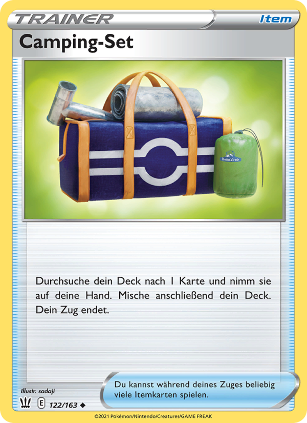 Camping-Set 122 — Kampfstile (German Pokémon TCG card)