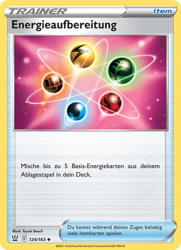 Energieaufbereitung 124 — Kampfstile (German Pokémon TCG card)