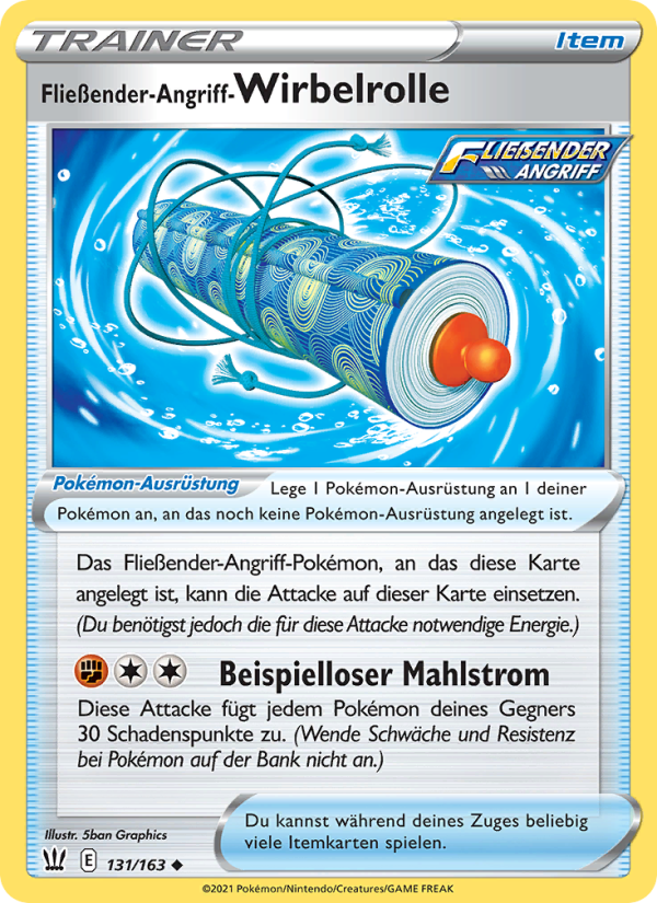 Fließender-Angriff-Wirbelrolle 131 — Kampfstile (German Pokémon TCG card)