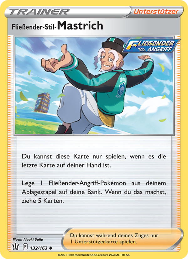 Fließender-Stil-Mastrich 132 — Kampfstile (German Pokémon TCG card)