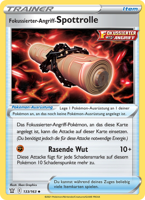 Fokussierter-Angriff-Spottrolle 133 — Kampfstile (German Pokémon TCG card)