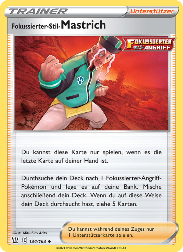 Fokussierter-Stil-Mastrich 134 — Kampfstile (German Pokémon TCG card)