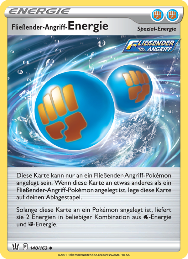 Fließender-Angriff-Energie 140 — Kampfstile (German Pokémon TCG card)