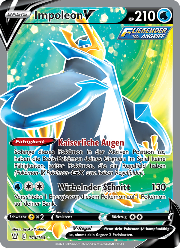 Impoleon V 145 — Kampfstile (German Pokémon TCG card)