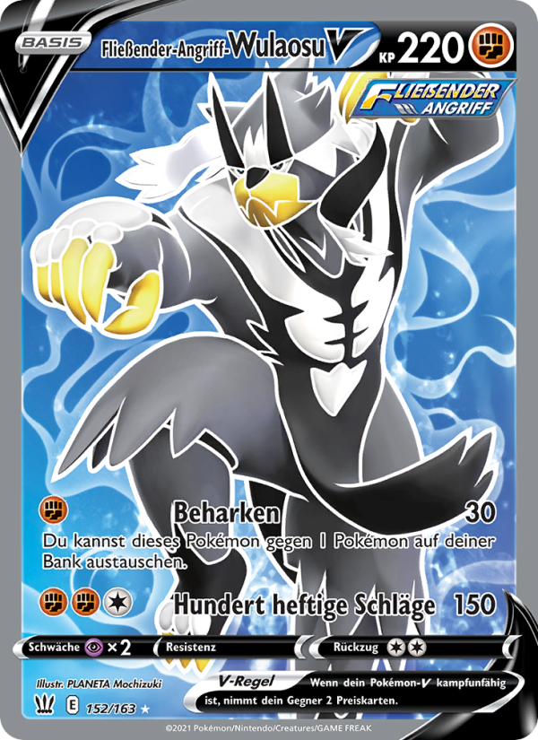 Fließender-Angriff-Wulaosu V 152 — Kampfstile (German Pokémon TCG card)