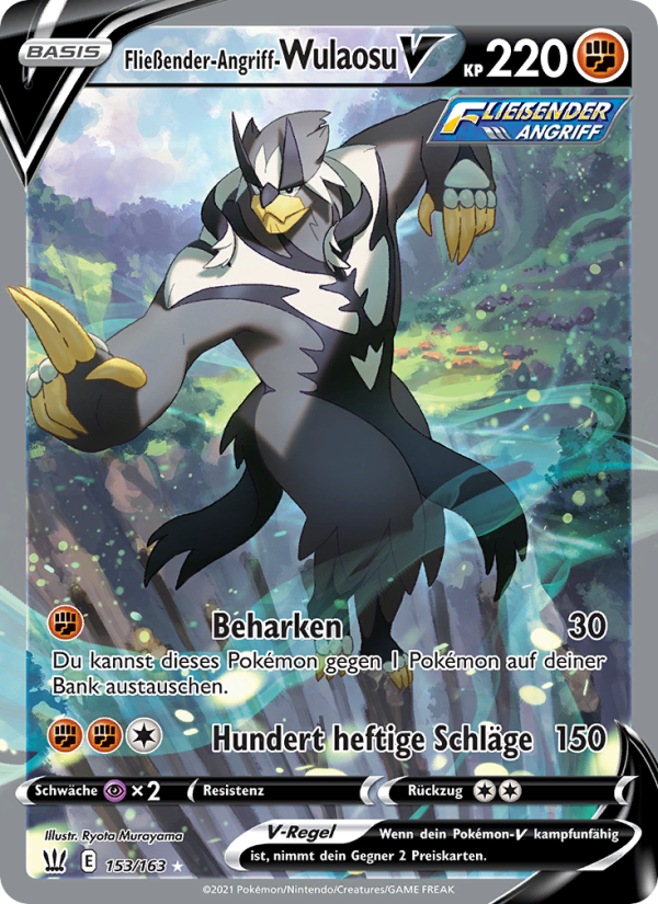 Fließender-Angriff-Wulaosu V 153 — Kampfstile (German Pokémon TCG card)