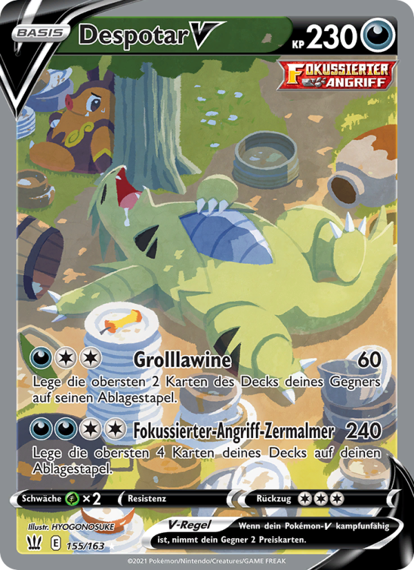 Despotar V 155 — Kampfstile (German Pokémon TCG card)