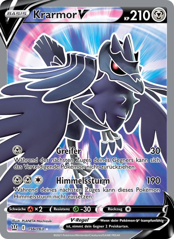 Krarmor V 156 — Kampfstile (German Pokémon TCG card)