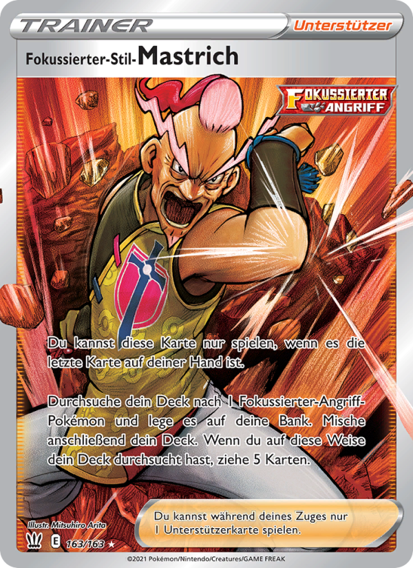Fokussierter-Stil-Mastrich 163 — Kampfstile (German Pokémon TCG card)