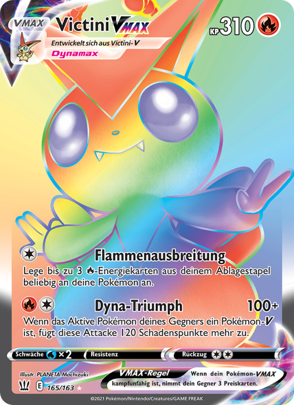 Victini VMAX 165 — Kampfstile (German Pokémon TCG card)
