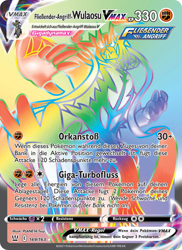 Fließender-Angriff-Wulaosu VMAX 169 — Kampfstile (German Pokémon TCG card)