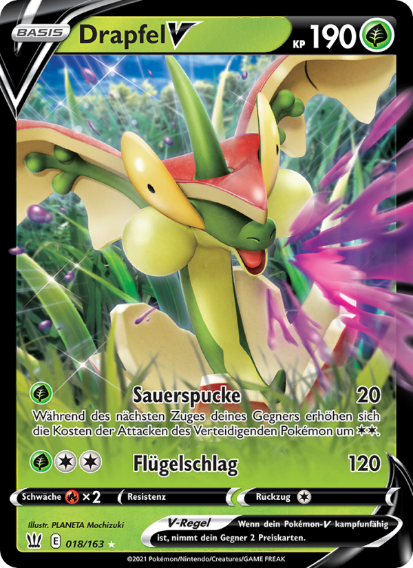Drapfel V 18 — Battle Styles (German Pokémon TCG card)