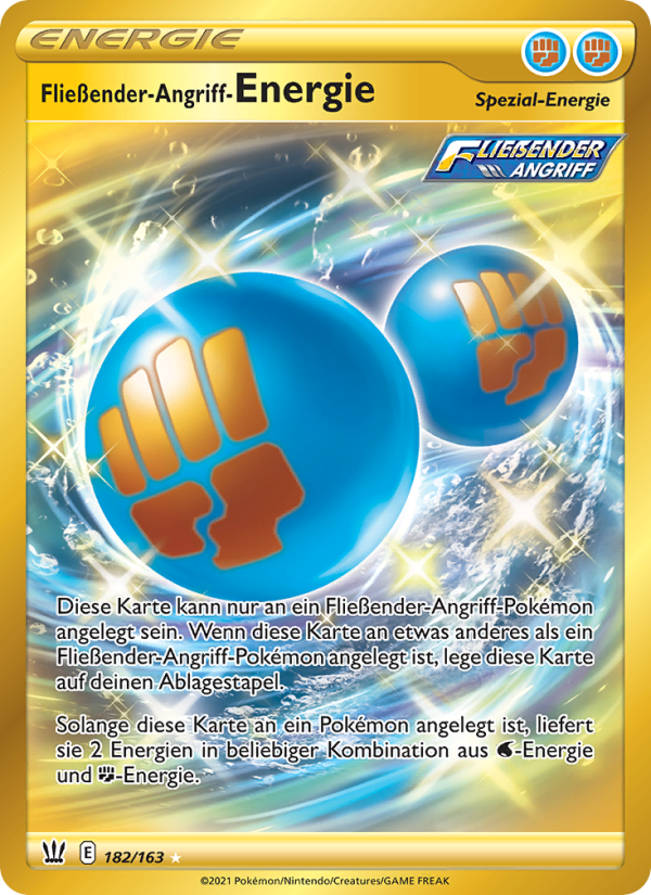 Fließender-Angriff-Energie 182 — Kampfstile (German Pokémon TCG card)