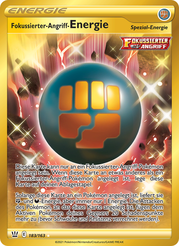 Fokussierter-Angriff-Energie 183 — Kampfstile (German Pokémon TCG card)
