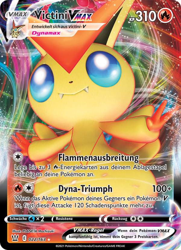 Victini VMAX 22 — Battle Styles (German Pokémon TCG card)