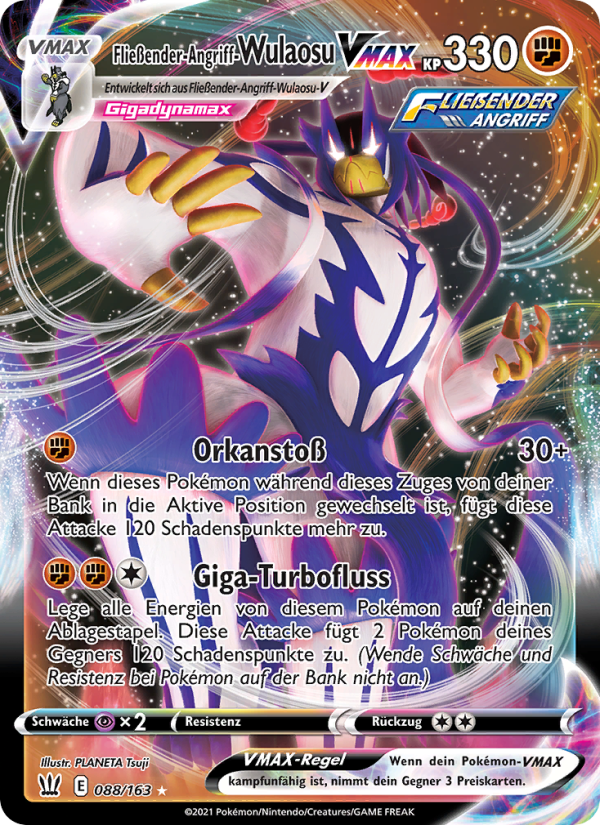 Fließender-Angriff-Wulaosu VMAX 88 — Battle Styles (German Pokémon TCG card)