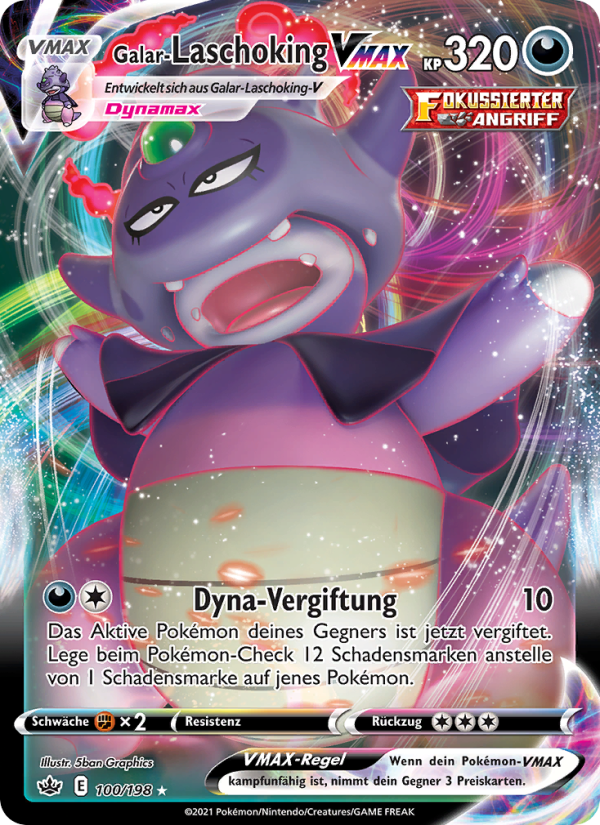 Galar-Laschoking VMAX 100 — Chilling Reign (German Pokémon TCG card)