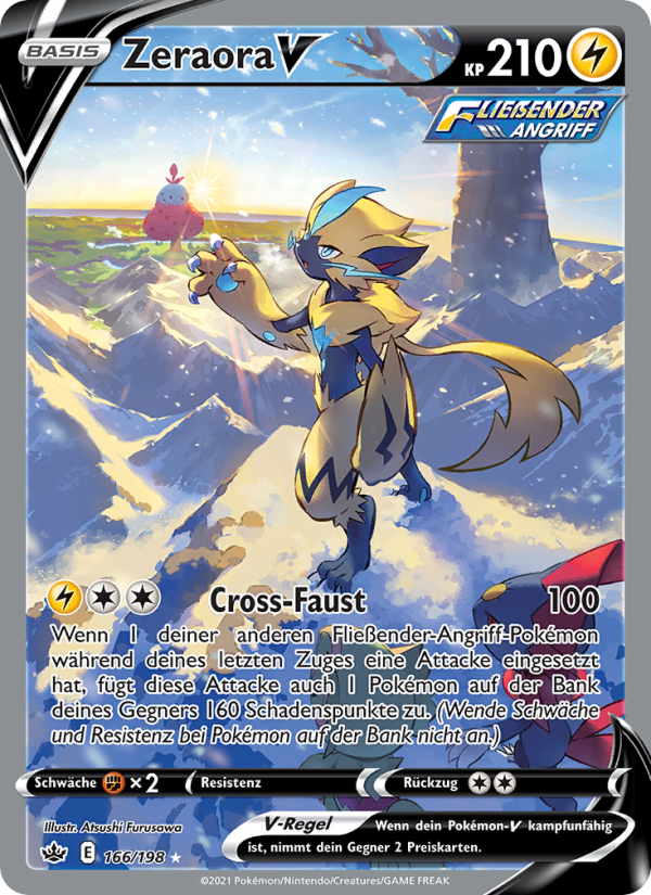Zeraora V 166 — Schaurige Herrschaft (German Pokémon TCG card)