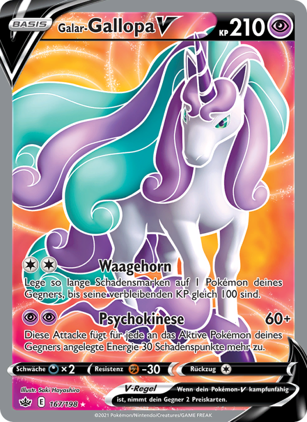 Galar-Gallopa V 167 — Schaurige Herrschaft (German Pokémon TCG card)
