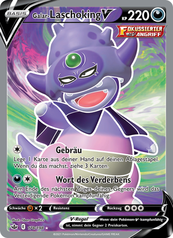 Galar-Laschoking V 178 — Schaurige Herrschaft (German Pokémon TCG card)
