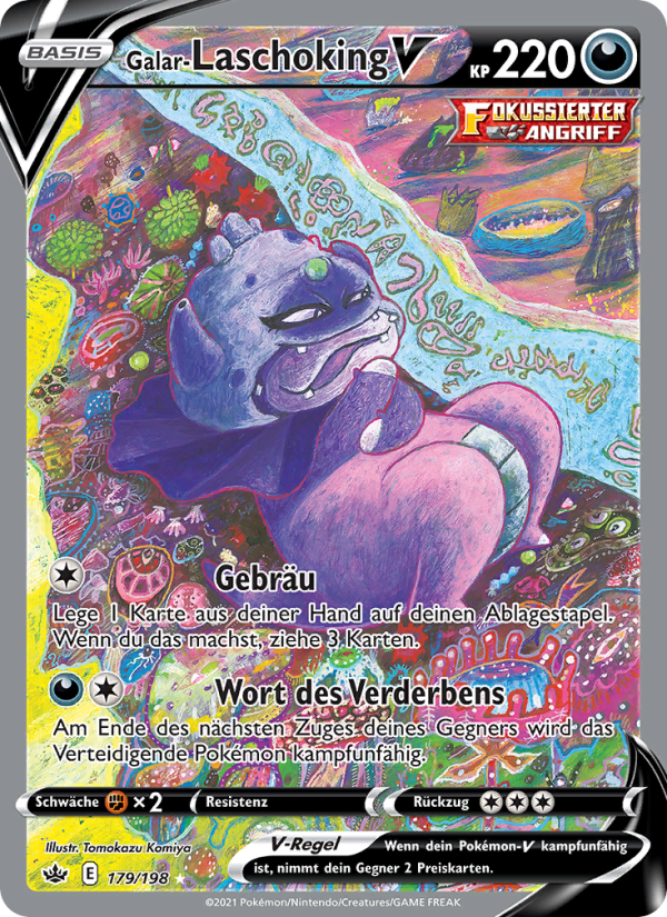Galar-Laschoking V 179 — Schaurige Herrschaft (German Pokémon TCG card)