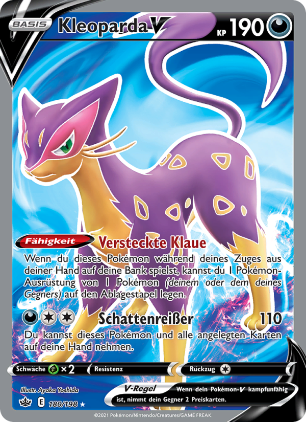 Kleoparda V 180 — Schaurige Herrschaft (German Pokémon TCG card)