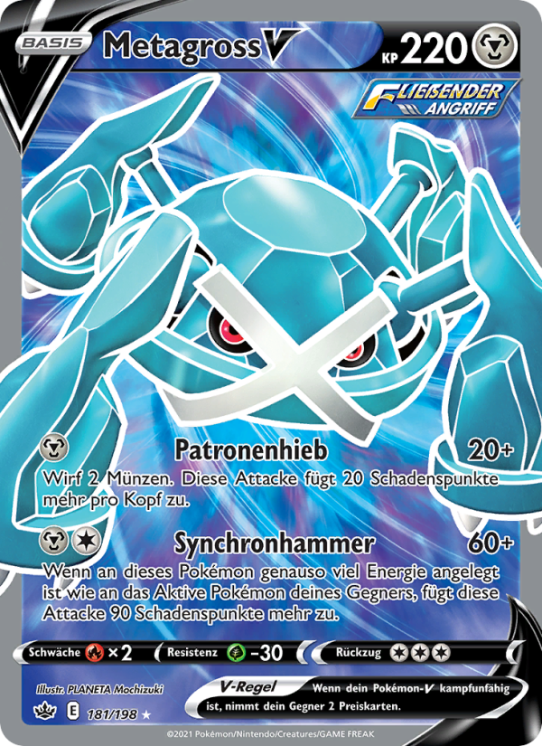 Metagross V 181 — Schaurige Herrschaft (German Pokémon TCG card)