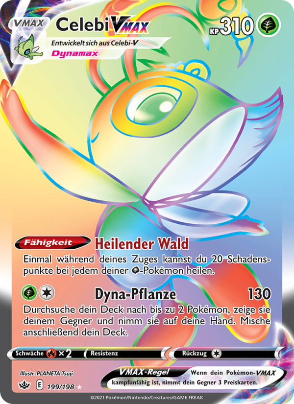 Celebi VMAX 199 — Schaurige Herrschaft (German Pokémon TCG card)