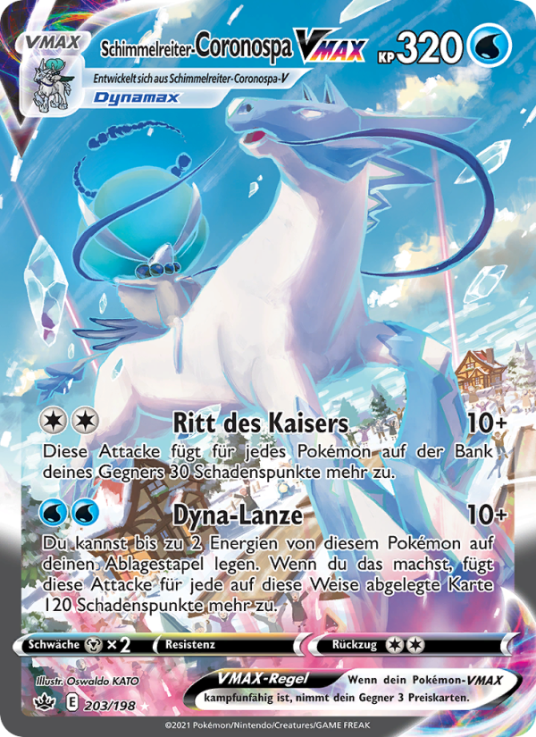 Schimmelreiter-Coronospa VMAX 203 — Schaurige Herrschaft (German Pokémon TCG card)