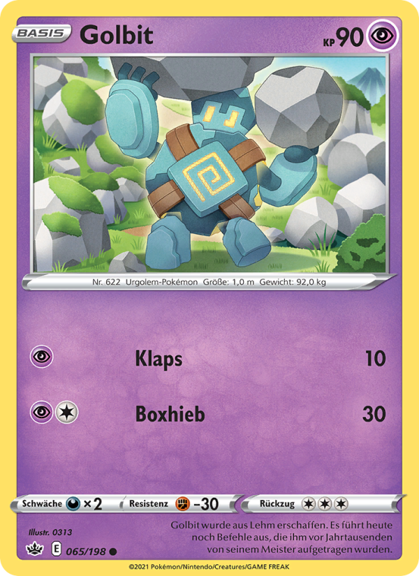 Golbit 65 — Chilling Reign (German Pokémon TCG card)