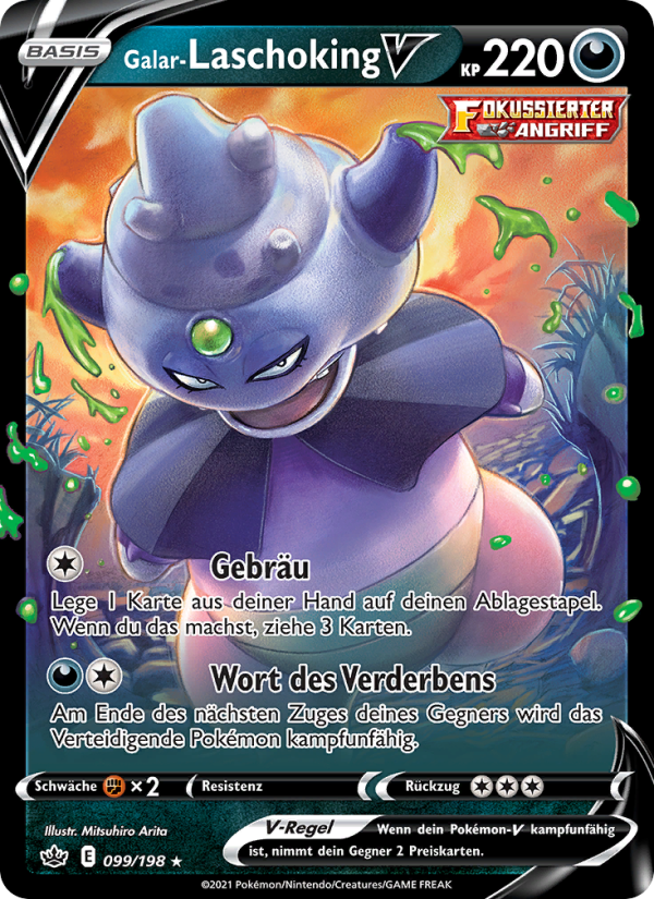 Galar-Laschoking V 99 — Schaurige Herrschaft (German Pokémon TCG card)