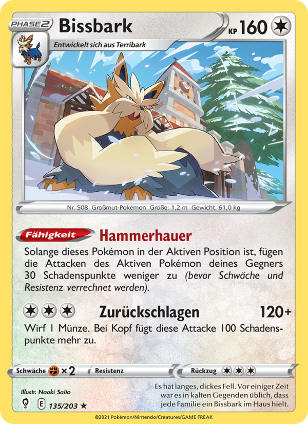 Bissbark 135 — Drachenwandel (German Pokémon TCG card)